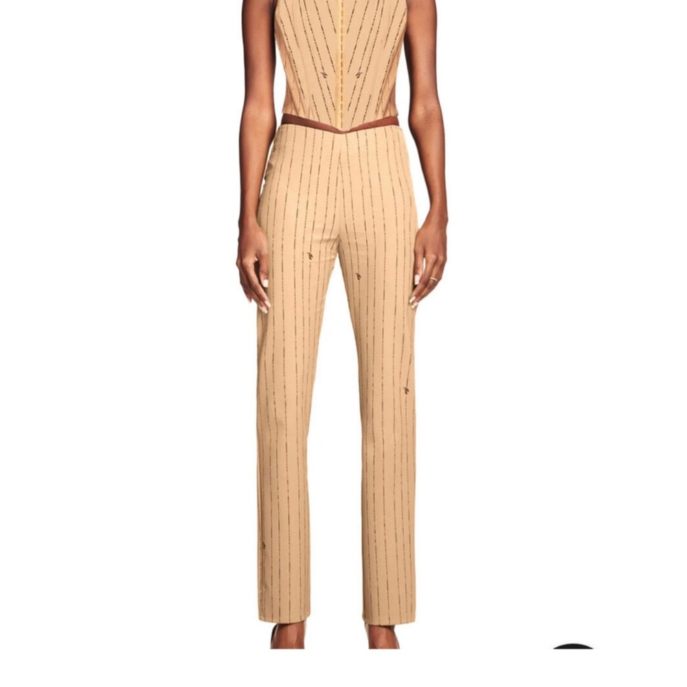 Chic Tan Jumpsuit with Sleek Design